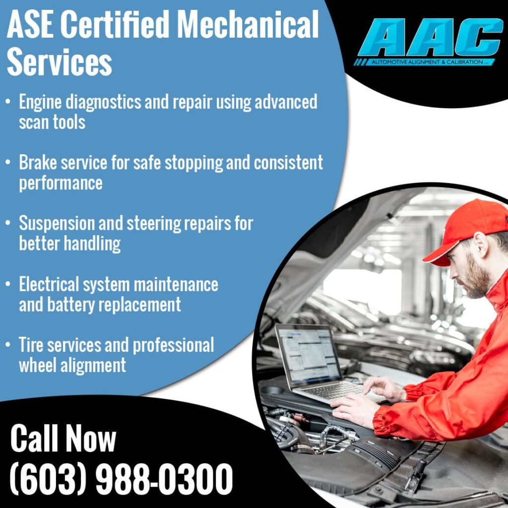 Automotive service advertisement with contact details.