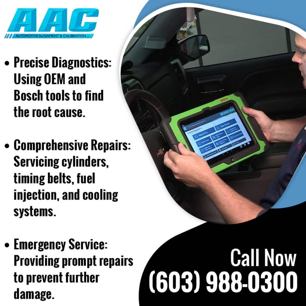 Mechanic using OEM Bosch diagnostic scan tool inside a vehicle to identify engine issues